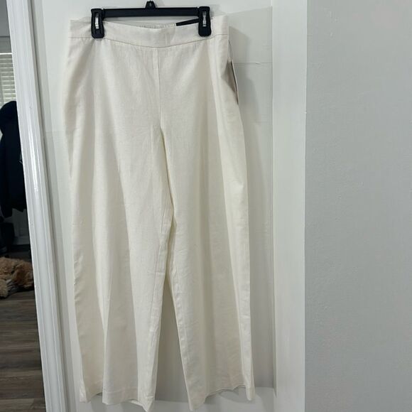 NINE WEST PANTS WIDE LEG MATERIAL LINEN AND VISCOSE NWT  SIZE L - Picture 1 of 11
